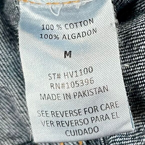 C'est Toi Dark Wash Distressed Sleeveless Denim Vest M - Picture 5 of 9